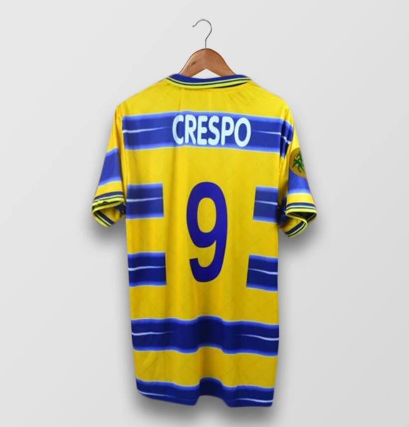 1998-99 Parma Calcio 1913 Retro Home Kit Soccer Jersey CRESPO #9